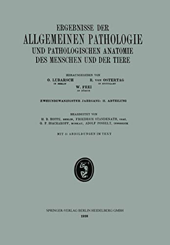 Ergebnisse der Allgemeinen Pathologie und Pathologischen Anatomie des Menschen u [Paperback]