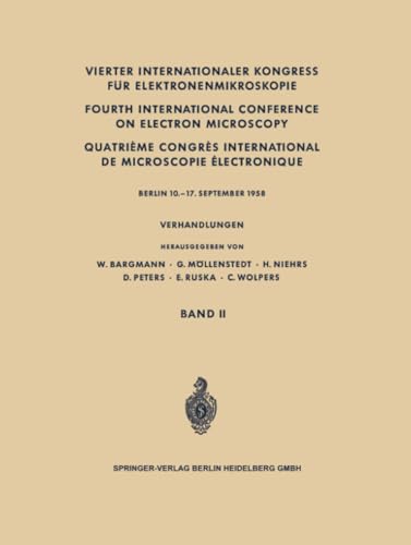 Vierter Internationaler Kongress fr Elektronenmikroskopie / Fourth Internationa [Paperback]