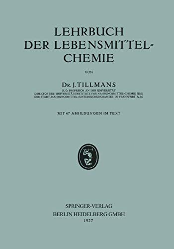 Lehrbuch der Lebensmittel-Chemie [Paperback]