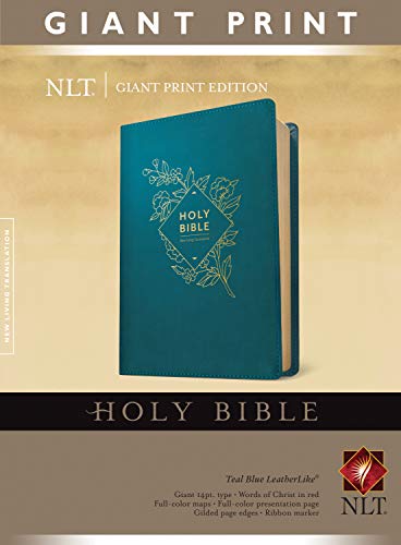 Holy Bible, Giant Print NLT (Red Letter, LeatherLike, Teal Blue) [Leather / fine bindi]