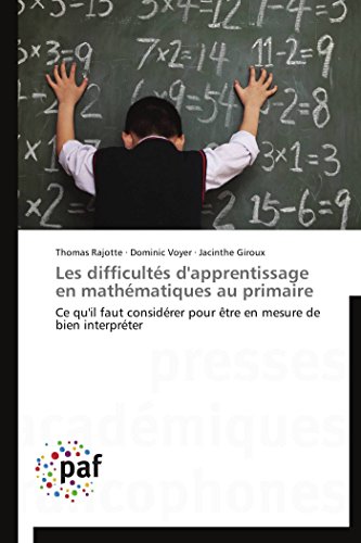 Difficultes d'Apprentissage en Mathematiques Au Primaire [Paperback]