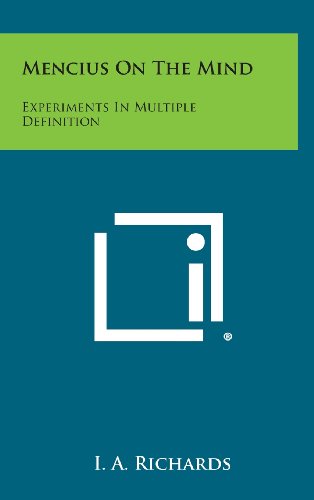 Mencius on the Mind  Experiments in Multiple Definition [Hardcover]