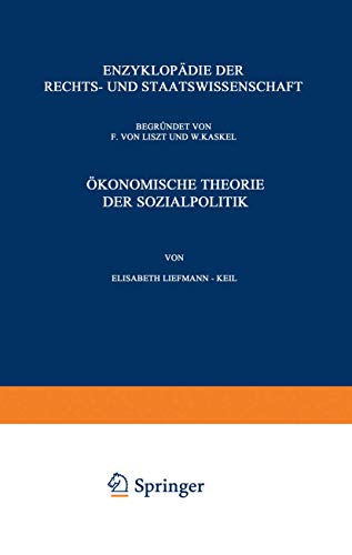 konomische Theorie der Sozialpolitik [Paperback]