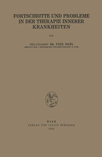 Fortschritte und Probleme in der Therapie Innerer Krankheiten [Paperback]