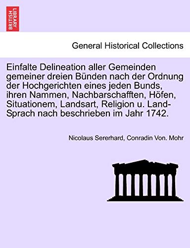 Einfalte Delineation Aller Gemeinden Gemeiner Dreien Bnden Nach der Ordnung der [Paperback]