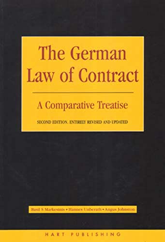 The German La of Contract A Comparative Treatise [Paperback]