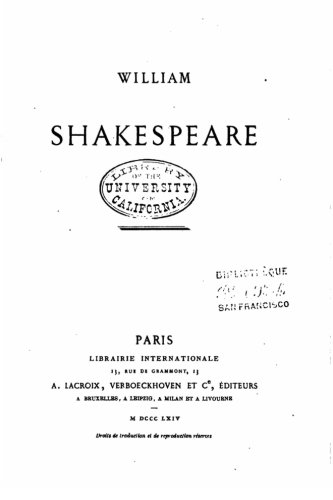 William Shakespeare (french Edition) [Paperback]