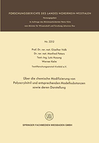 ber die chemische Modifizierung von Polyacrylnitril und entsprechenden Modellsu [Paperback]