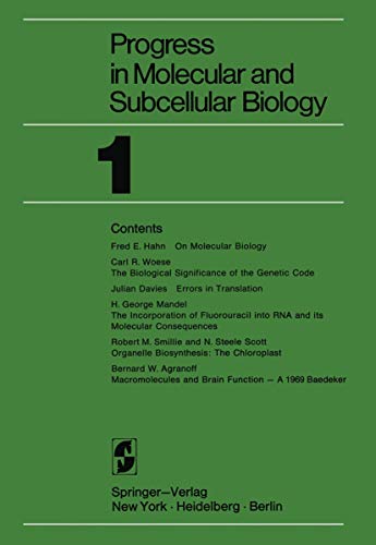 Progress in Molecular and Subcellular Biology [Paperback]