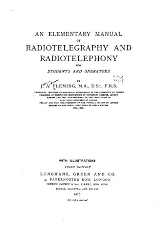 An Elementary Manual Of Radiotelegraphy And Radiotelephony [Paperback]