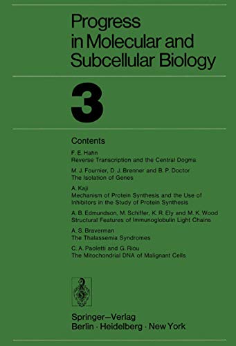 Progress in Molecular and Subcellular Biology 3 [Paperback]