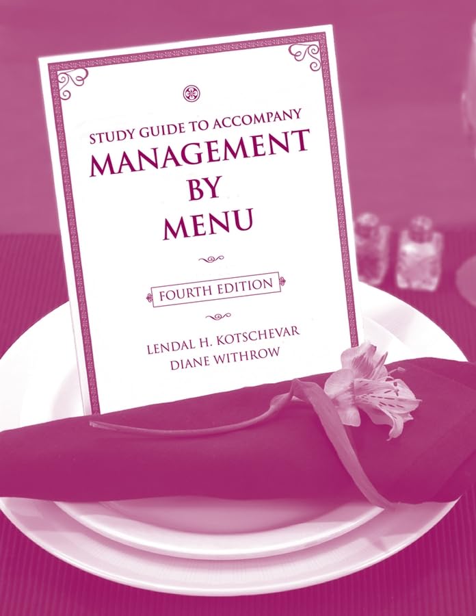 Management by Menu, 4e Study Guide [Paperback]