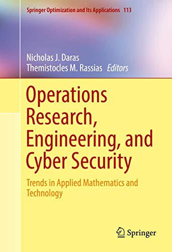 Operations Research, Engineering, and Cyber Security: Trends in Applied Mathemat [Hardcover]