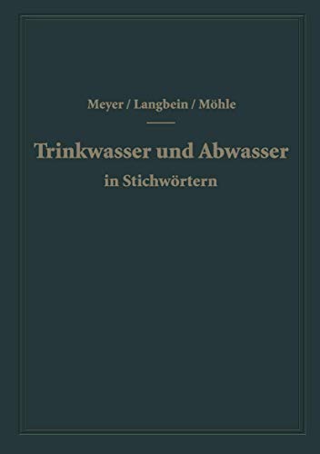 Trinkwasser und Abwasser in Stichwrtern [Paperback]