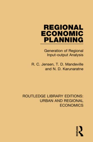 Regional Economic Planning Generation of Regional Input-output Analysis [Hardcover]