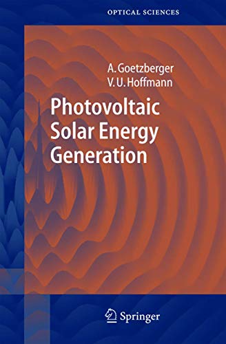 Photovoltaic Solar Energy Generation [Hardcover]