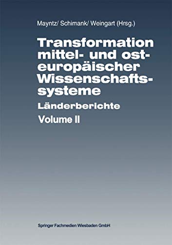 Transformation mittel- und osteuropischer Wissenschaftssysteme Lnderberichte [Paperback]