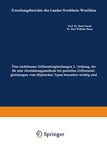 ber nichtlineare Differentialgleichungen 2. Ordnung, die fr eine Abschtzungsm [Paperback]