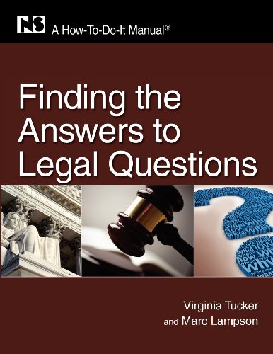 Finding the Ansers to Legal Questions A Ho-To-Do-It Manual [Paperback]