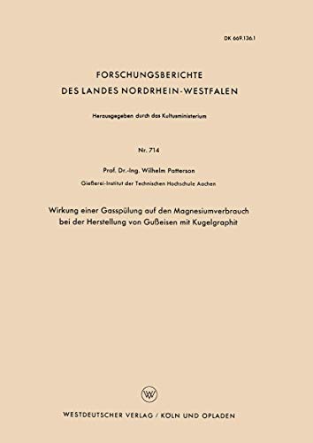 Wirkung einer Gassplung auf den Magnesiumverbrauch bei der Herstellung von Gue [Paperback]