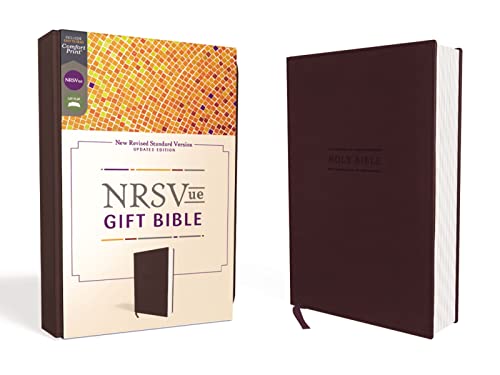 NRSVue, Gift Bible, Leathersoft, Burgundy, Comfort Print [Leather / fine bindi]