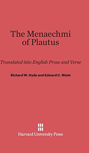 Menaechmi of Plautus  Translated into English Prose and Verse, ith a Preface b [Hardcover]