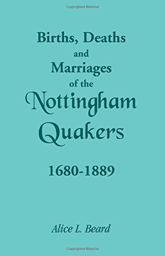 Births, Deaths And Marriages Of The Nottingham Quakers, 1680-1889 [Paperback]