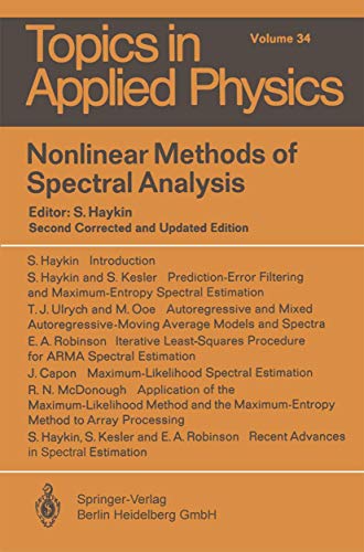 Nonlinear Methods of Spectral Analysis [Paperback]