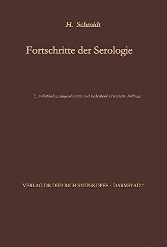 Fortschritte der Serologie [Paperback]