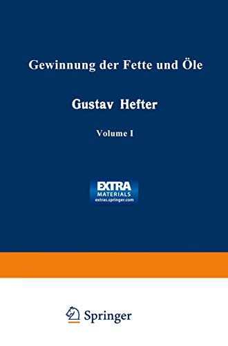 Geinnung der Fette und le Allgemeiner Teil [Paperback]