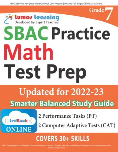 Sbac Test Prep 7th Grade Math Common Core Practice Book And Full-Length Online  [Paperback]