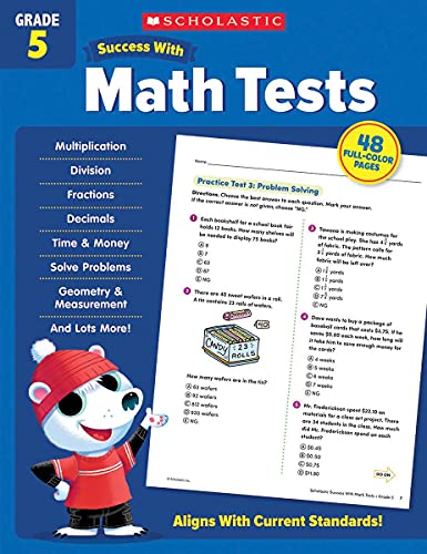 Scholastic Success with Math Tests Grade 5 Workbook [Paperback]