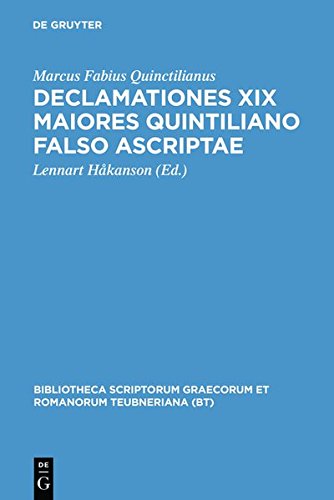 Quintilianus, M. Fabius Declamationes XIX maiores Quintiliano falso ascriptae [Hardcover]