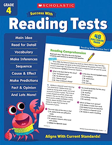 Scholastic Success with Reading Tests Grade 4 Workbook [Paperback]