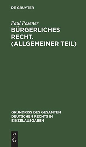 Brgerliches Recht  Allgemeiner Teil [Hardcover]