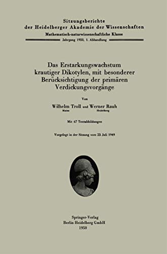 Das Erstarkungswachstum krautiger Dikotylen, mit besonderer Bercksichtigung der [Paperback]