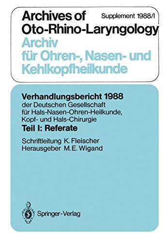 Teil I Referate Chirurgie des Felsenbeins und der angrenzenden Schdelbasis (a [Paperback]