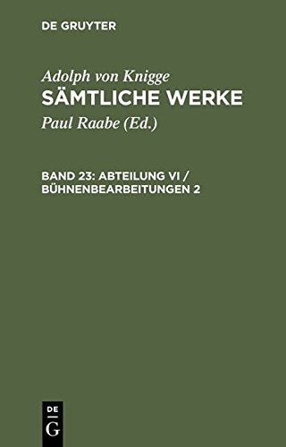 Knigge,smtliche Werke,bd. 23 [Hardcover]