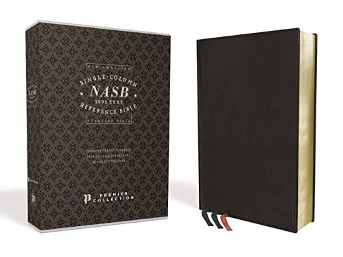 NASB, Single-Column Reference Bible, Wide Margin, Premium Goatskin Leather, Blac [Leather / fine bindi]