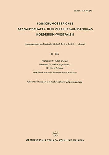 Untersuchungen an technischem Siliziumcarbid [Paperback]