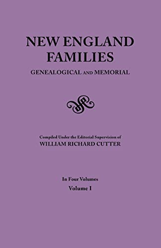 Ne England Families. Genealogical And Memorial. 1913 Edition. In Four Volumes.  [Paperback]