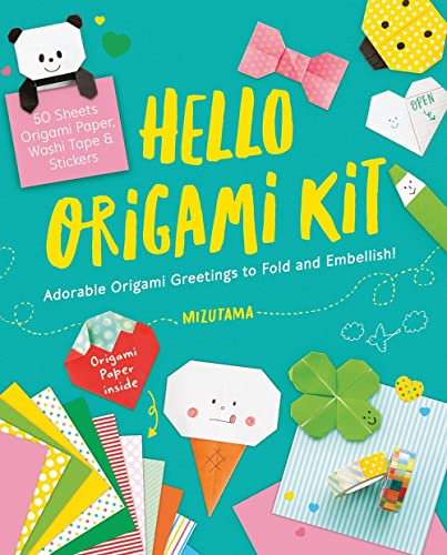 Hello Origami Kit: Adorable Origami Greetings to Fold and Embellish, Includes Pa [Paperback]