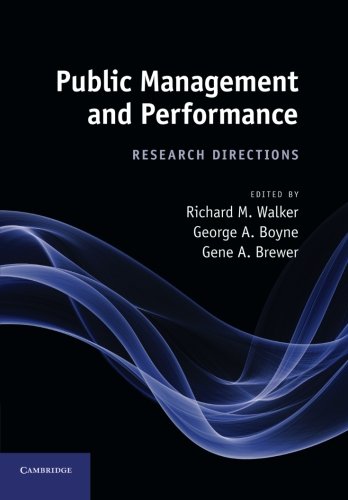 Public Management and Performance Research Directions [Paperback]