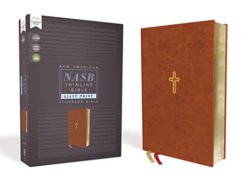 NASB, Thinline Bible, Giant Print, Leathersoft, Brown, Red Letter, 1995 Text, Co [Leather / fine bindi]