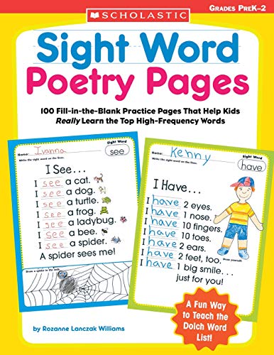 Sight Word Poetry Pages: 100 Fill-in-the-Blank Practice Pages That Help Kids Rea [Paperback]