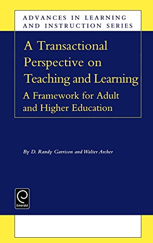 Transactional Perspective on Teaching and Learning Vol. 8  A Frameork for Adul [Hardcover]