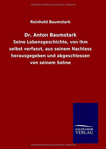 Dr. Anton Baumstark (german Edition) [Hardcover]