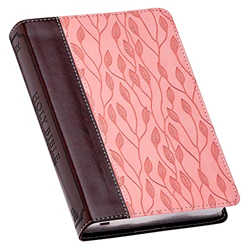 Kjv Pocket Ll Brown/pink Leaf Design [Leather Bound]