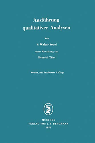 Ausfhrung qualitativer Analysen [Paperback]