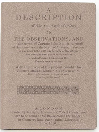 A Description of the New England Colony: Light Brown Lined Journal [Leather / fine bindi]